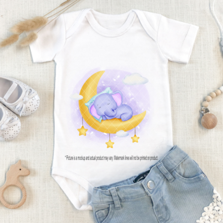Elephant sleeping on Moon with pillow
