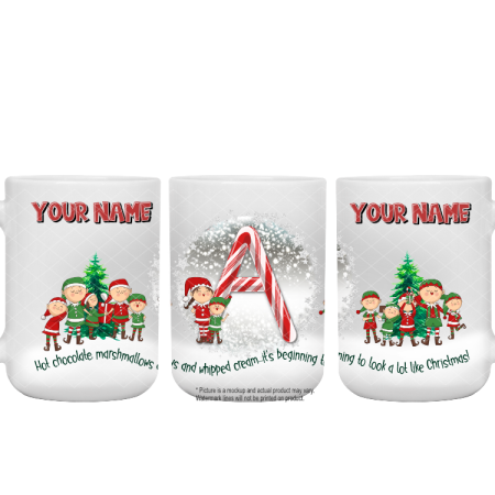 Candy Cane Alphabet Mug