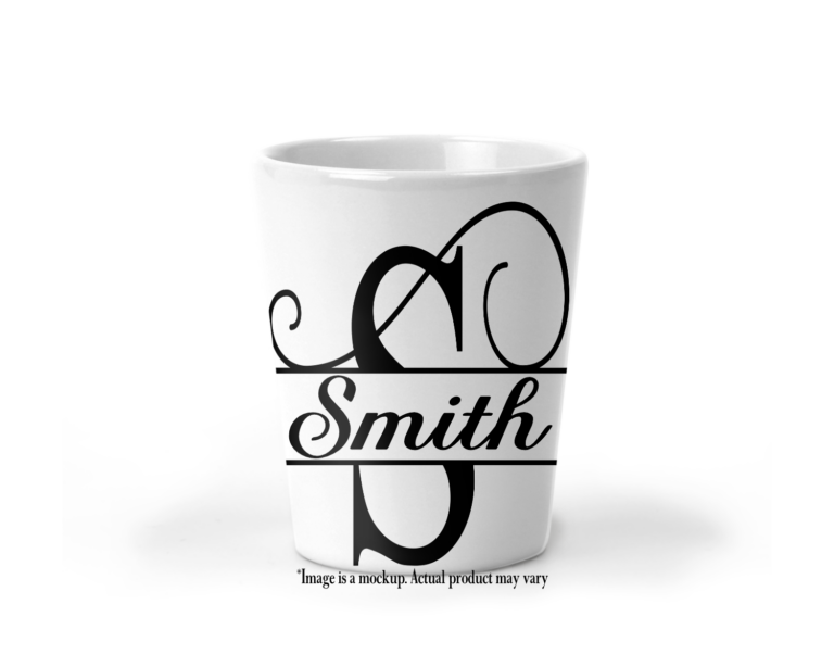 Minimalist Swirl Monogram I Shot Glass