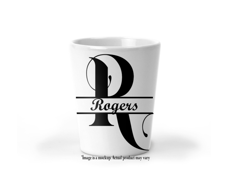 Minimalist Swirl Monogram II Shot Glass