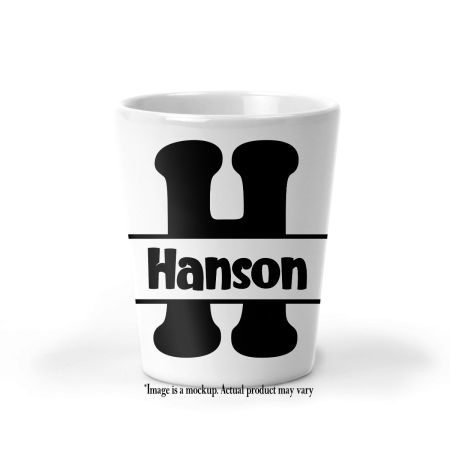 Plain Bubble Letter Monogram Shot Glass