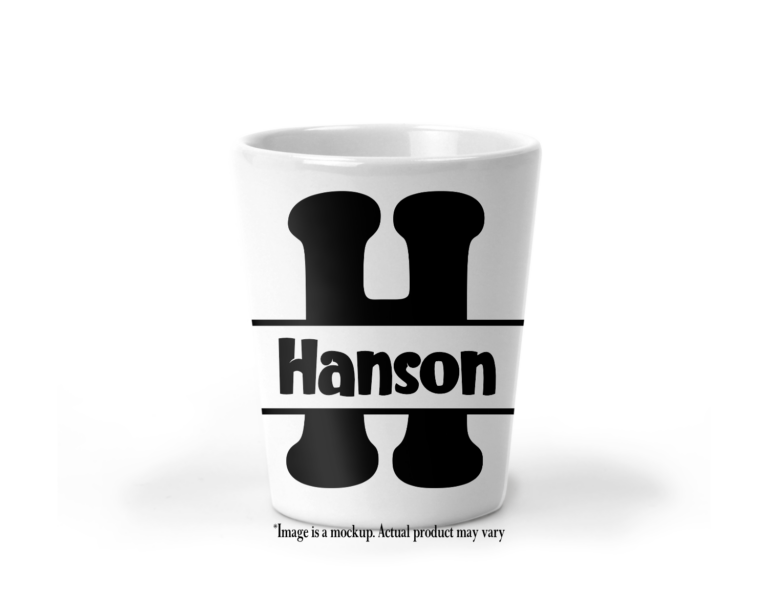 Plain Bubble Letter Monogram Shot Glass