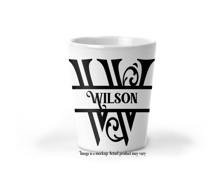 Fancy Split Letter Monogram Shot Glass