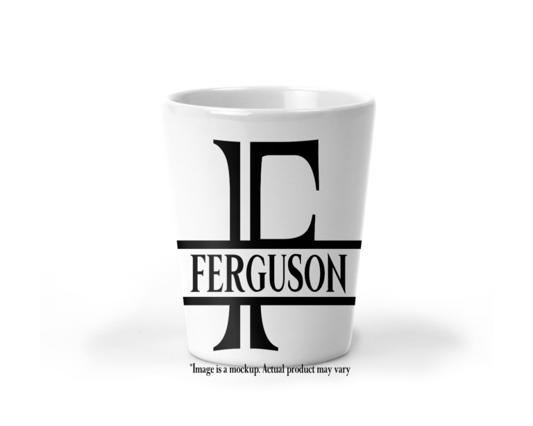 Plain Split Letter Monogram Shot Glass