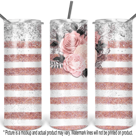 Stripes and Roses - Silver