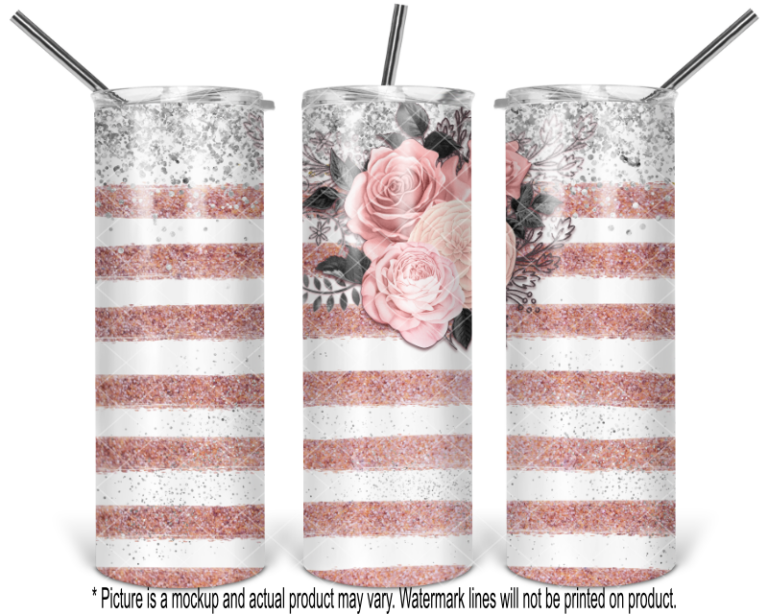 Stripes and Roses - Silver
