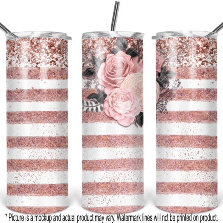 Stripes and Roses - Rose Gold
