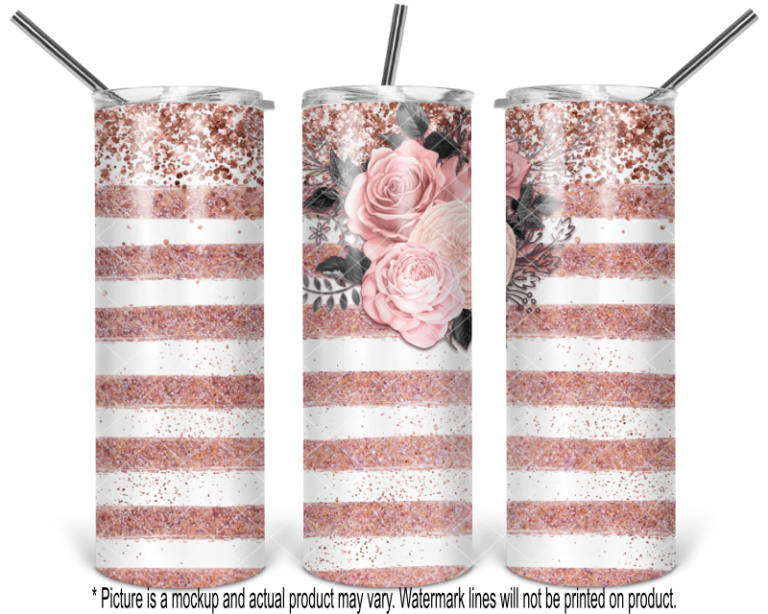 Stripes and Roses - Rose Gold