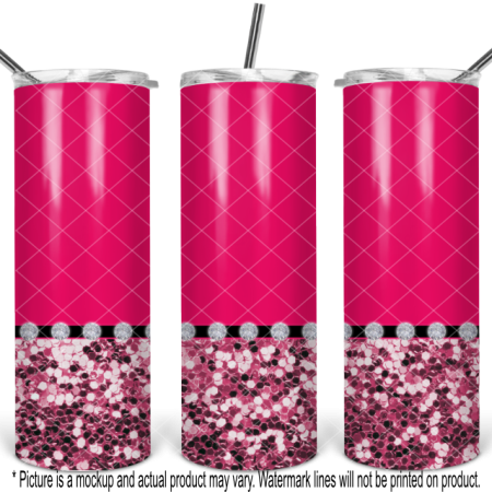 Hot Pink Chunky Glitter and Diamonds