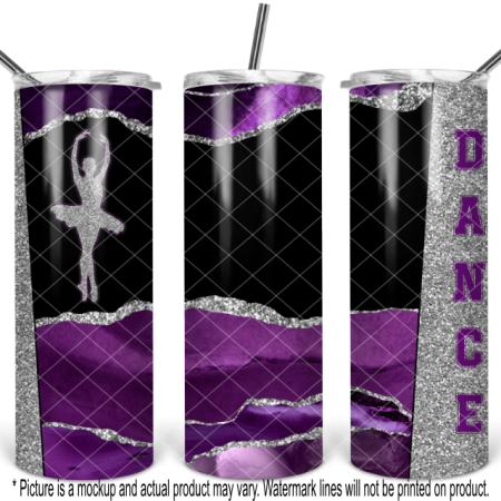 Dance - Ballet - Purple and Silver Glitter Agate