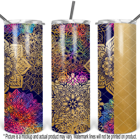 Dark Succulents with Gold Strip