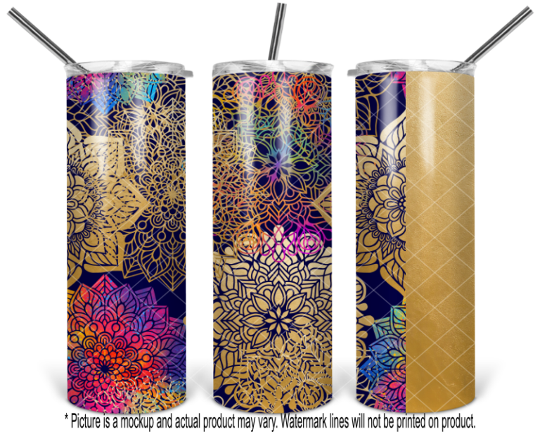 Dark Succulents with Gold Strip