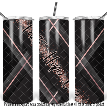 Faith Love Hope - Black and Rose Gold