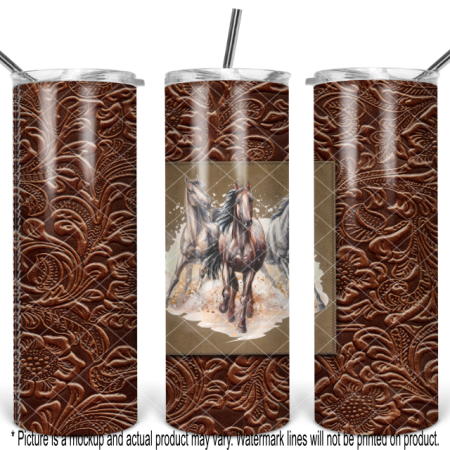 Thundering Hooves Tooled Leather Wrap