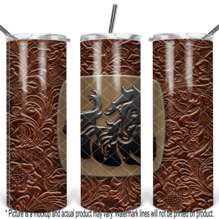 Black Horse - Tooled Leather