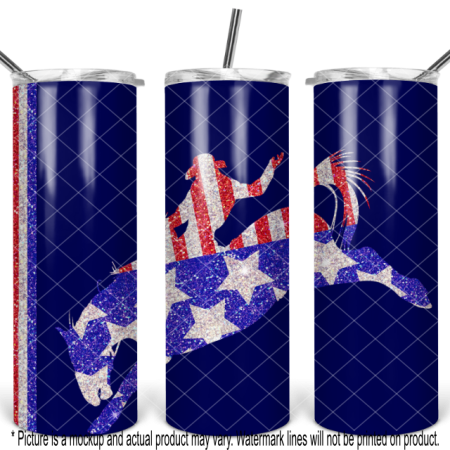 Patriotic Glitter Bronc Horse 2 - Blue