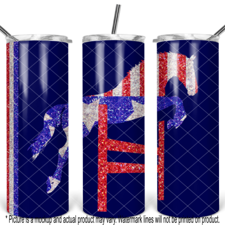 Patriotic Glitter Hunter Jumper Horse - Blue
