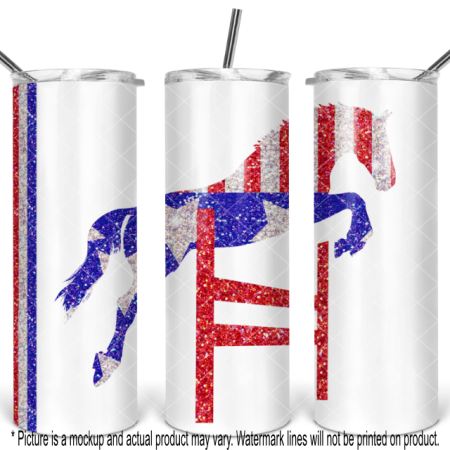 Patriotic Glitter Hunter Jumper Horse - White