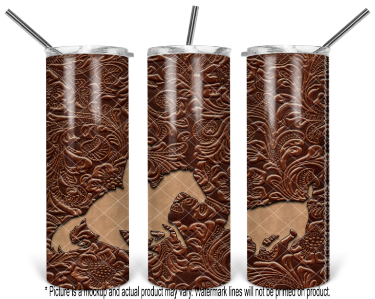 Cutting Horse Tan with Brown Tooled Leather