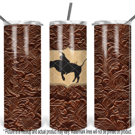 Bull Rider 1 Brown Tooled Leather