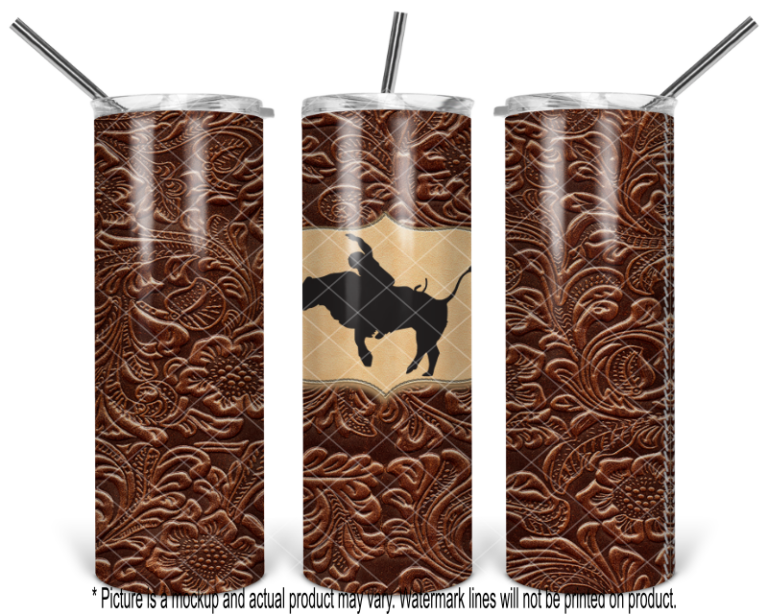 Bull Rider 1 Brown Tooled Leather