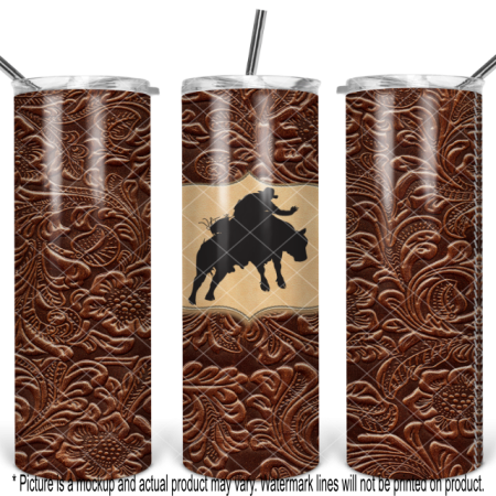 Bull Rider 2 Brown Tooled Leather
