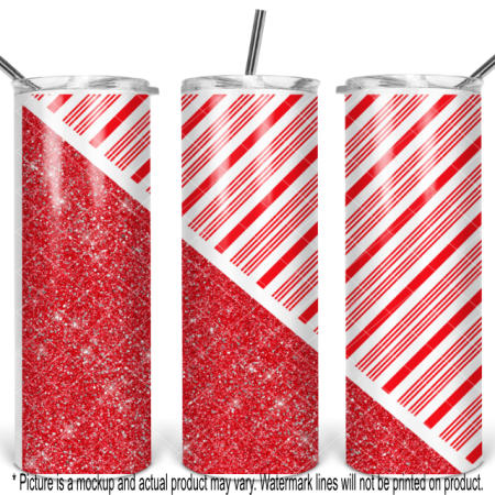 Christmas Glitter and Candy Can Stripes