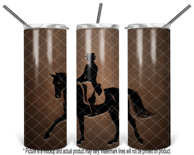 Dressage Rider 1 - Mahogany Saddle Leather Wrap