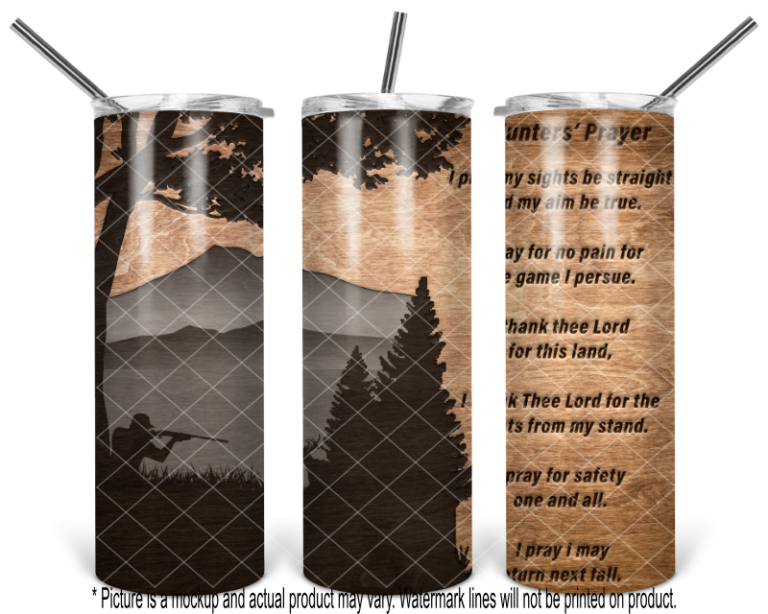 Deer Hunter with Hunter's Prayer - Woodgrain