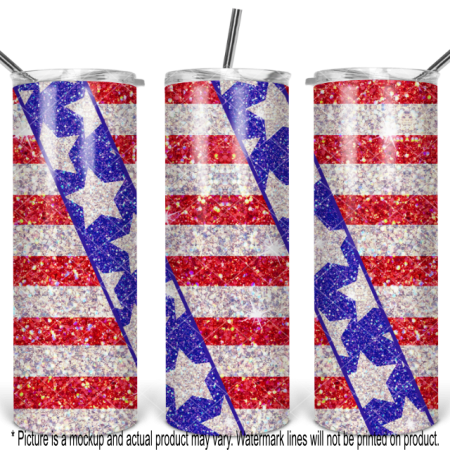 American Flag Stripe Glitter
