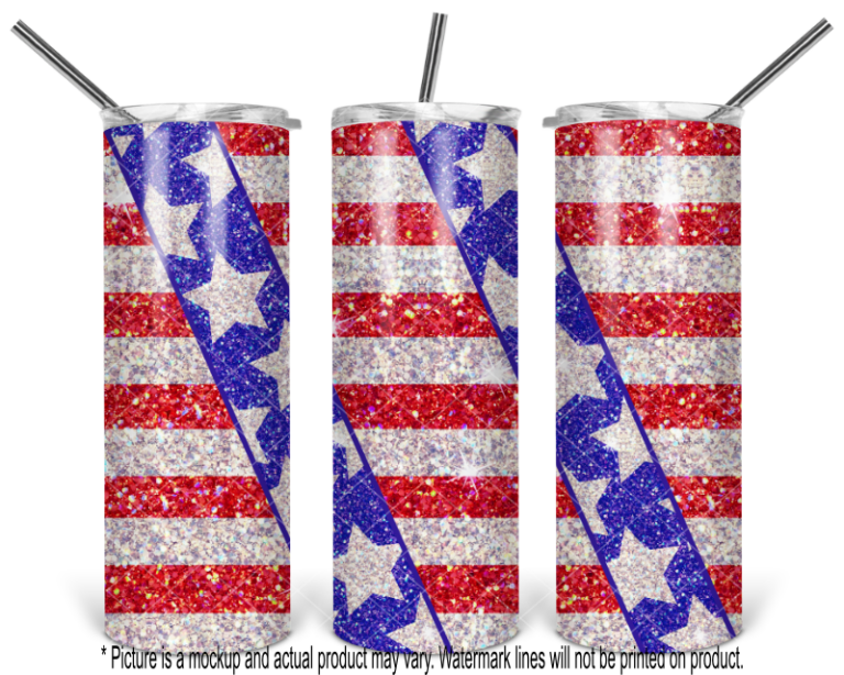 American Flag Stripe Glitter
