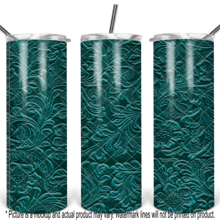 Teal Tooled Leather Wrap