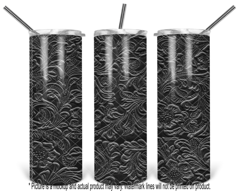 Charcoal Tooled Leather Wrap