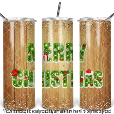 Merry Christmas - Wood and Glitter