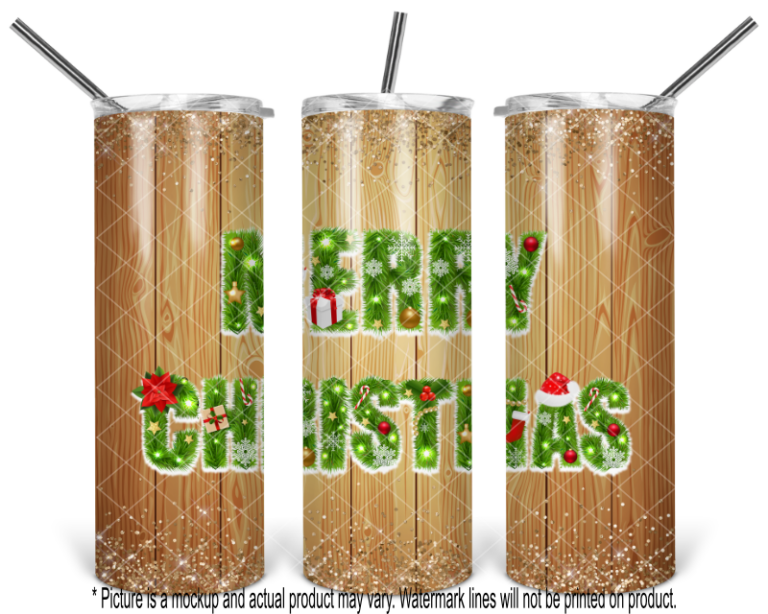 Merry Christmas - Wood and Glitter