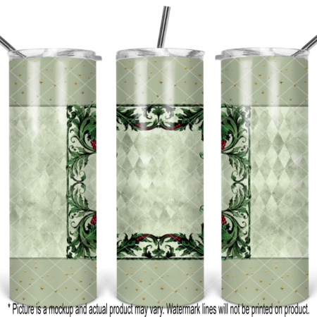 Christmas Green with Gold Stars - Blank