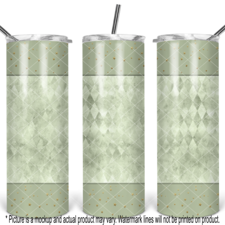 Green Diamonds and Gold Stars - Blank