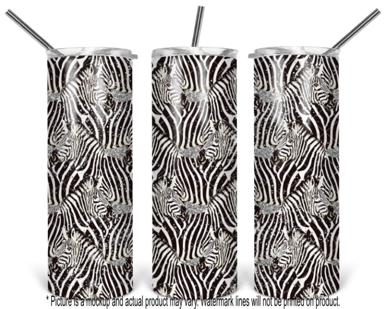 Silver Glitter Zebras