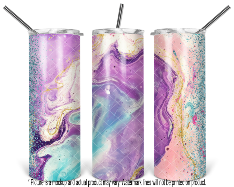 Mermaid Marble with Glitter Swirl