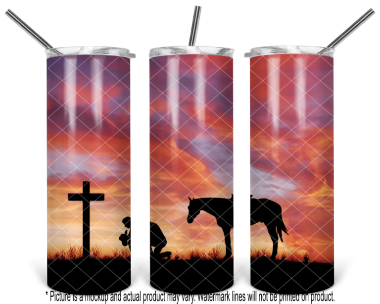 Kneeling at the Cross Cowboy Sunset
