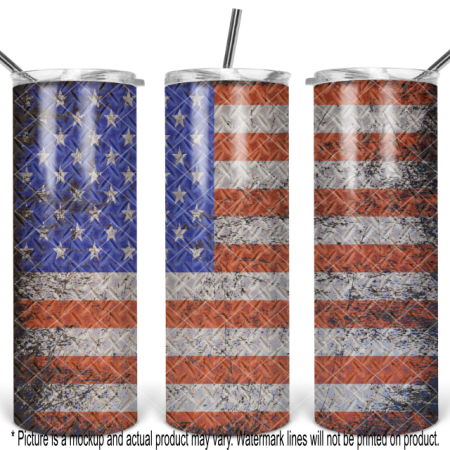 Patriotic American Flag Grunge Diamond Plate