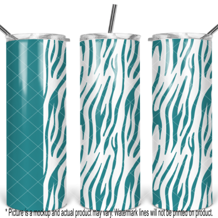 Zebra Print with Teal Stripe