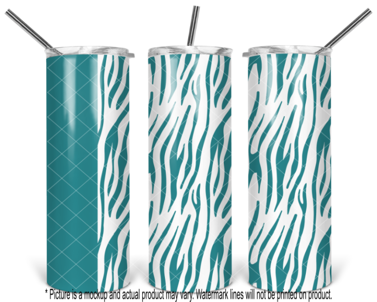 Zebra Print with Teal Stripe