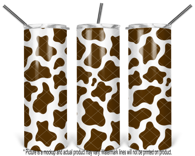 Brown and White Cow Print