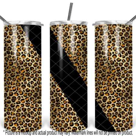 Gold Metallic Cheetah Print with Black Stripe