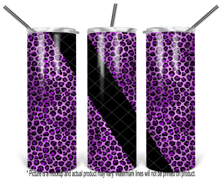 Purple Metallic Cheetah Print with Stripe