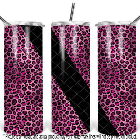 Pink Metallic Cheetah Print with Stripe
