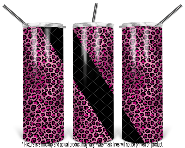 Pink Metallic Cheetah Print with Stripe