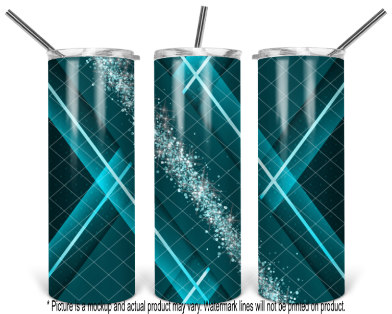 Teal Modern Design with Glitter