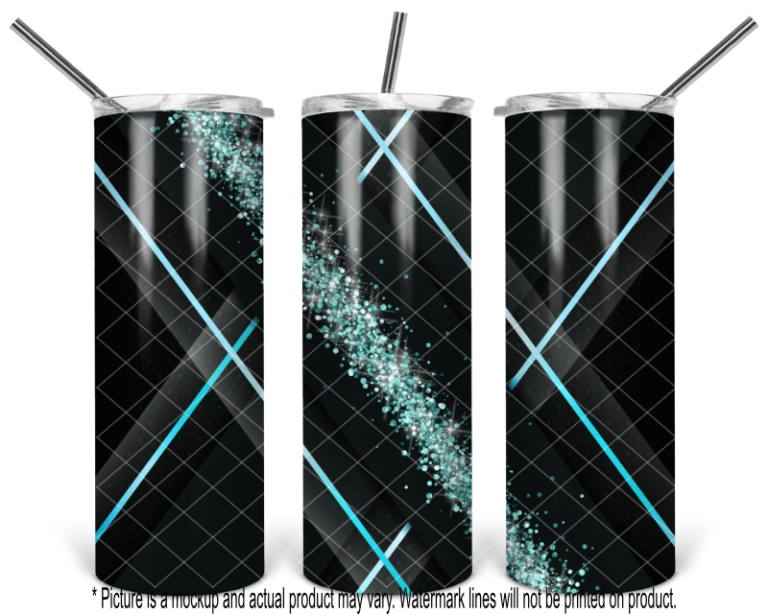 Black and Teal Modern Design with Glitter